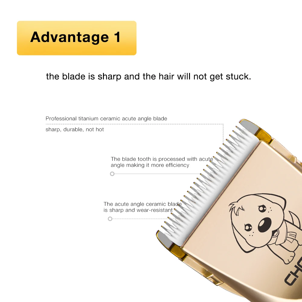 Перезаряжаемая машинка для стрижки домашних животных с низким уровнем шума