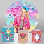 InMemory круглый фон Jojo Siwa фон фотобудка девушка блестящий день рождения торт стол Декор винил фотографии реквизит