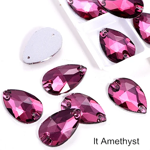 Light Amethyst Слеза много Цвета с украшением в виде кристаллов Стекло пришить стразы пришивные стразы прямая швейная стразы свадебное платье B3839 - Цвет: Light Amethyst