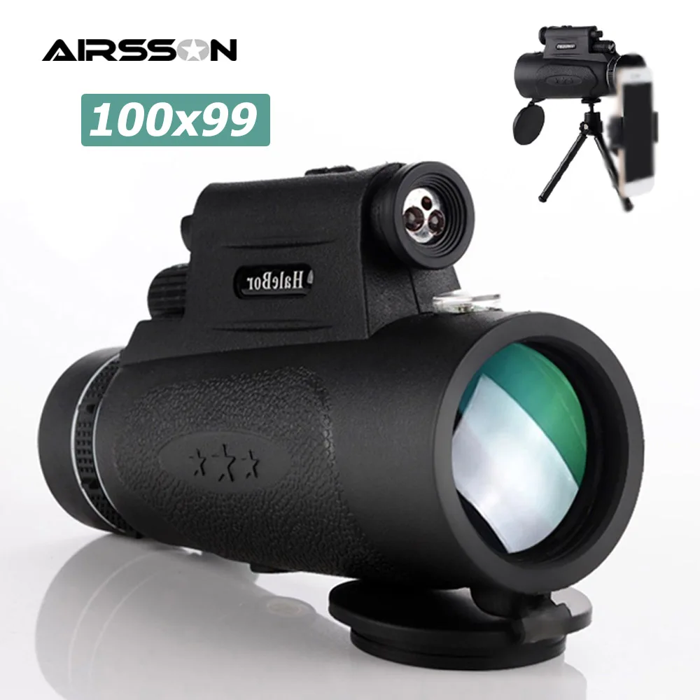 

Professional Monocular 100X90 8000m Powerful Zoom HD Optical Telescope with LED Light Compass Night Vision For Hunting Camping