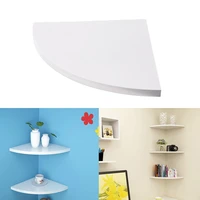 creative triangle fan shape storage rack wooden corner shelf decorative wall mounted bookshelf sundries organizer white