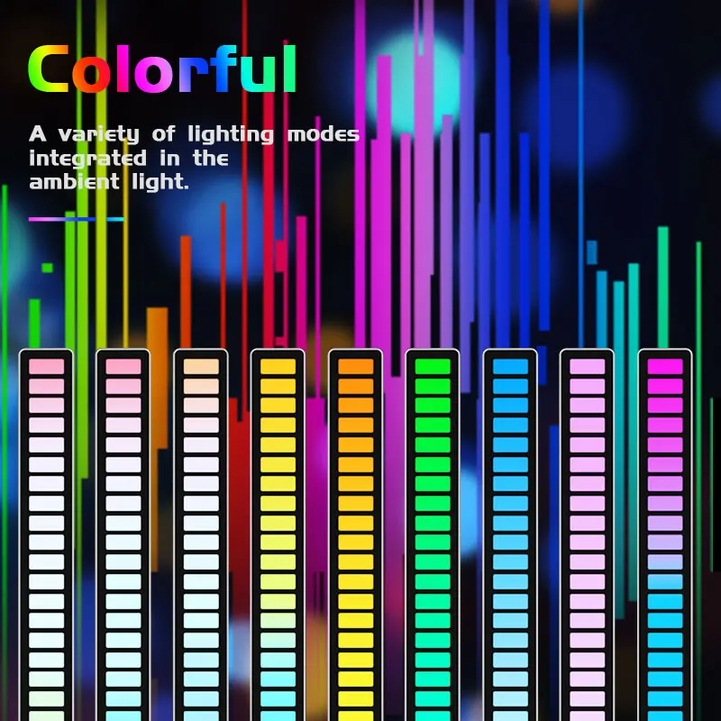 18 цветов автомобильный светильник с голосовым управлением музыкальный ритм