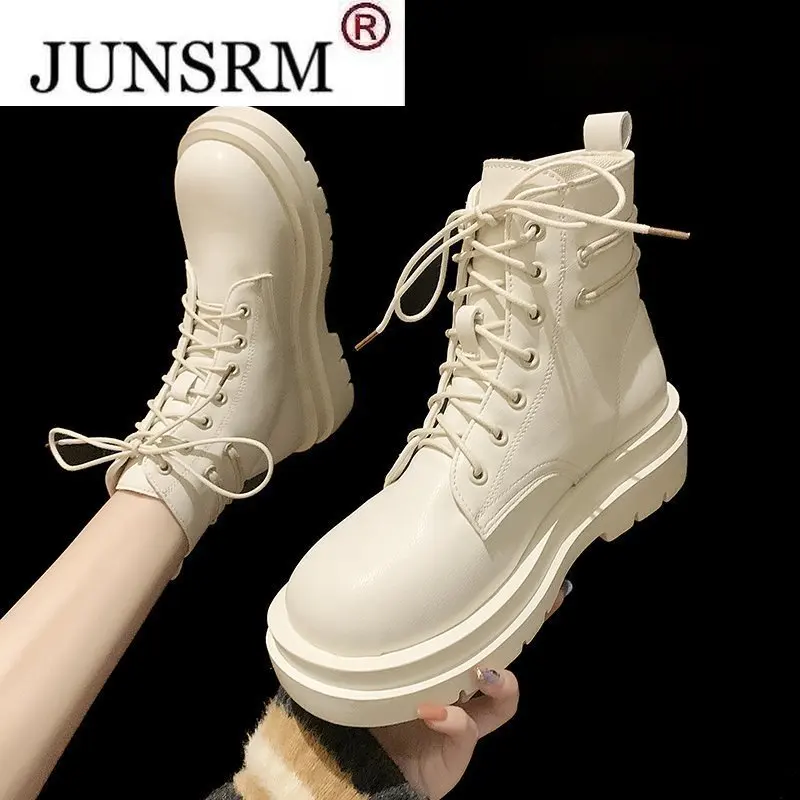 

Women Ankle Boots Winter Round Toe Zip Lace Up Platform 2022 Fashion Shoes For Non Slip Chelsea Boots Botines De Mujer