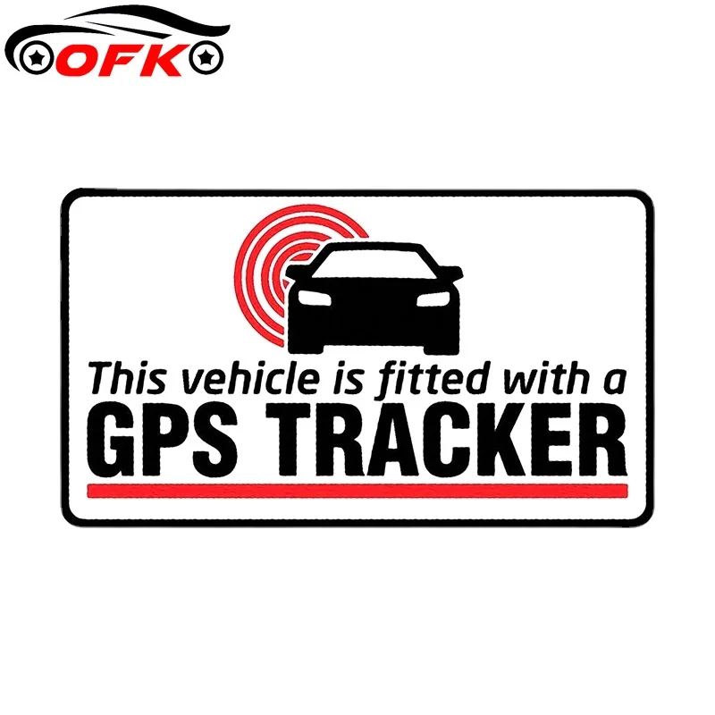 

OFK for GPS Tracking Warning Funny Car Stickers VAN Decal Graffiti Refrigerator Waterproof Sunscreen Decor 13cm X 7.4cm