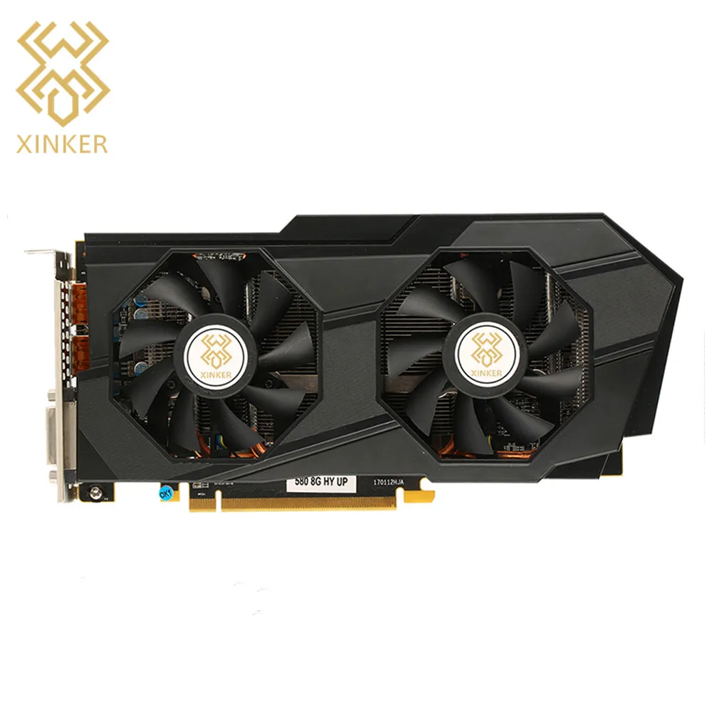 RX 580 графическая карта 8g 2048SP Pc 256Bit GDDR5 PCI Express 3,0X16 HDMI DP DVI для офиса майнинга ETH графическая карта, видео
