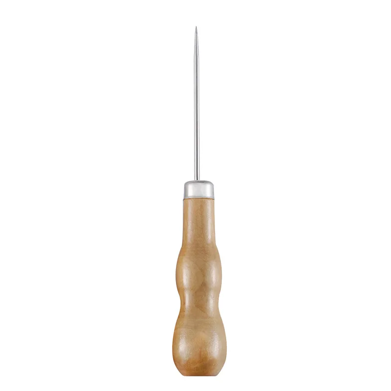 1 Pc 3 types Wooden Handle Sewing Awl Hand Stitcher Leathe Punch Tool DIY Shoe Repair Hook Leather accessories | Дом и сад