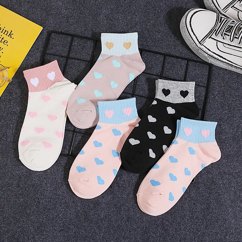 5 пар, женские носки, хлопковые носки с героями мультфильмов, Harajuku, женские, милые, унисекс, скейтборд, хипстер, модные, с животным принтом, короткие носки