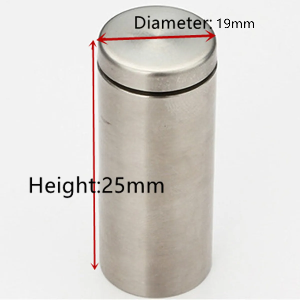 M19x25mm Стекло крепеж диаметр 19 мм нержавеющая сталь акриловые рекламные стойки штырьковые гвозди билборд крепежные винты оборудование - Цвет: M19x25mm