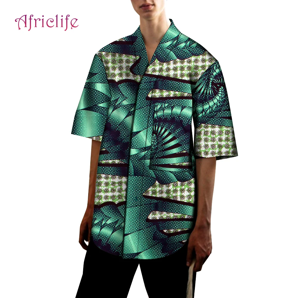 

Ankara Style Men T Shirt Short Sleeve Male Top Summer Fashion Patchwork Bazin Riche Shirts Plus Size Streetwear Casual WYN1738