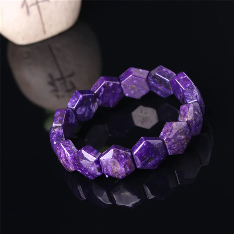 

Natural Charoite Diamond Bracelet Bangle Aura Crystal Gem Hand Row Men's And Women's Party Wedding Fine Jewelry Gifts