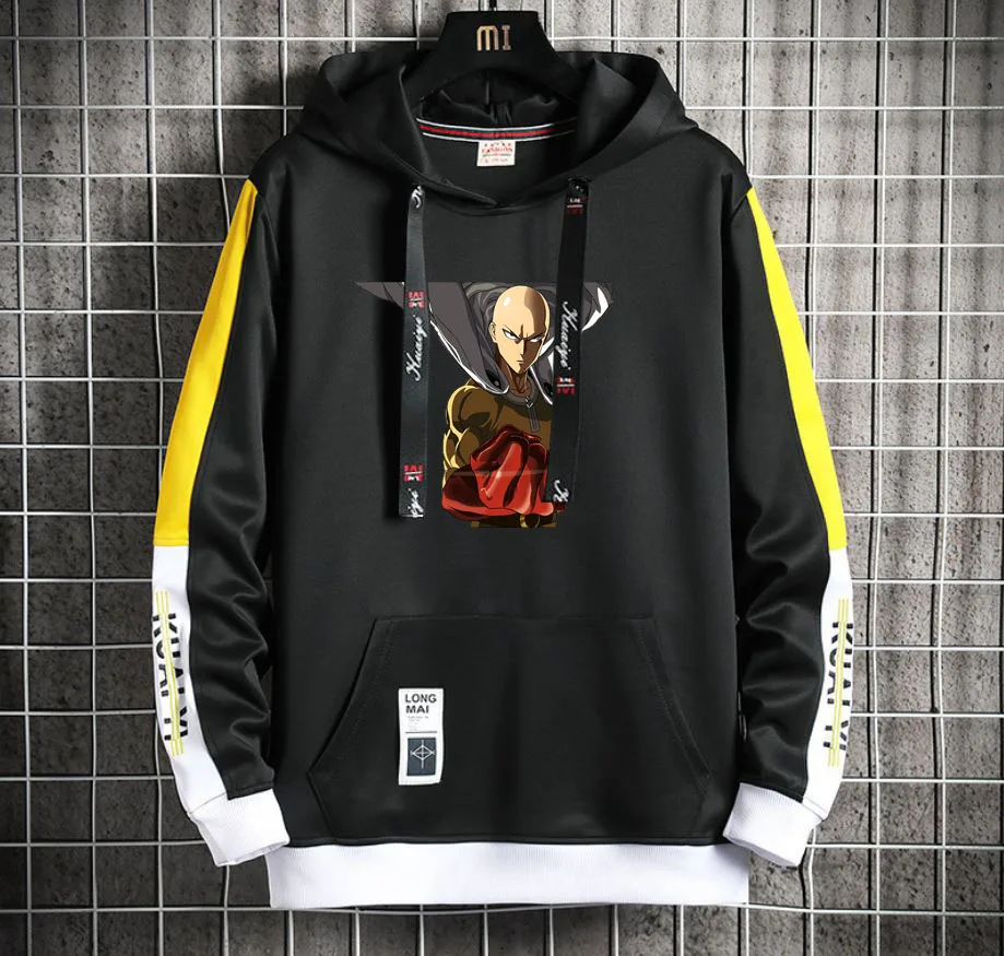 

ONE PUNCH-MAN Anime Hoodie teenagers Popular Harajuku Hoodeds Pullover Streetwear Casual Fake Two-Piece jacket men coat