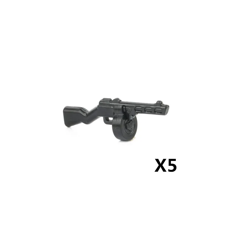 PPSH-5PCS WW2 советские солдатики, Мини фигурки, военное оружие, город, части, полицейские кирпичи, строительные блоки, кирпичи, оригинальные MOC армейские игрушки C105 - Цвет: PPSH-5PCS