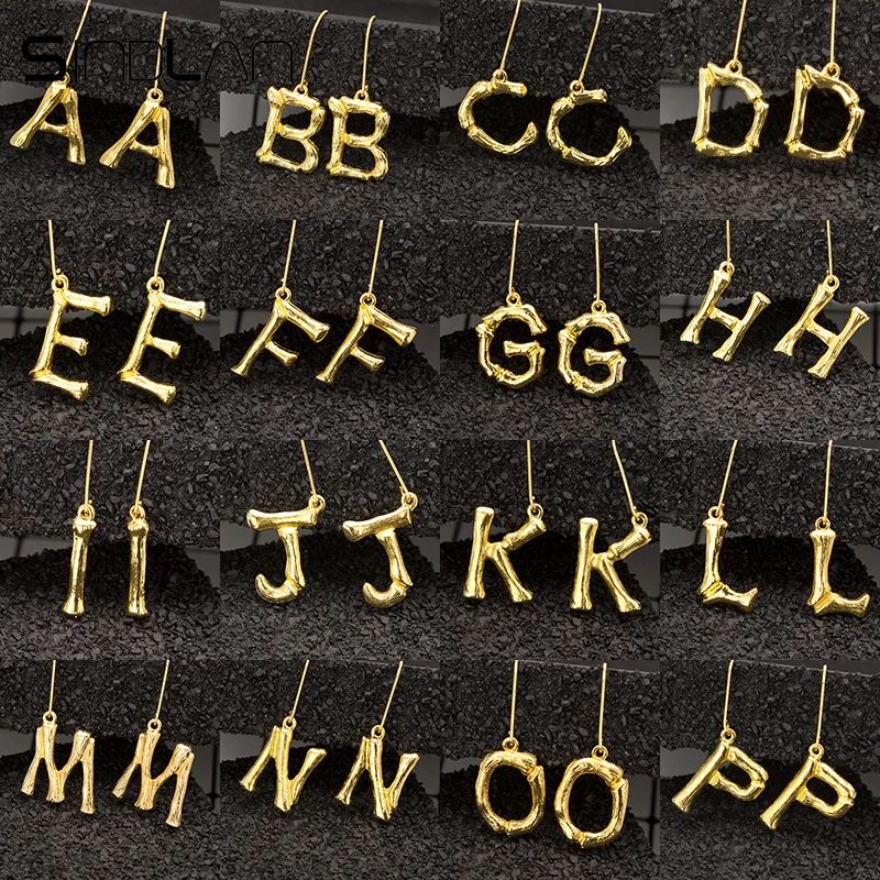 Sindlan английские заглавные буквы Висячие серьги для женщин преувеличенный