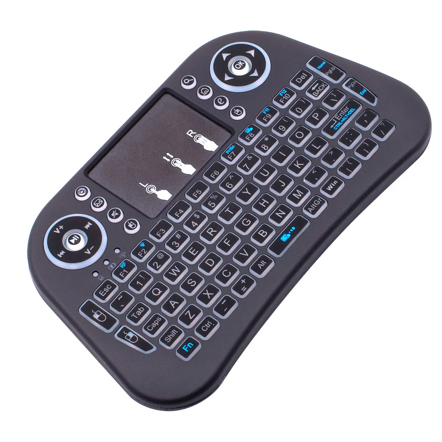 

Mini i10 2,4G Air Mouse беспроводная клавиатура с тачпадом и мягкими черными сенсорными клавишами