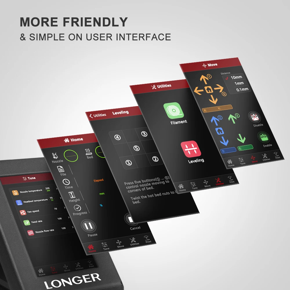 LONGER LK4 PRO 3D принтер с большим сенсорным экраном открытым исходным кодом TMC2208 тихая