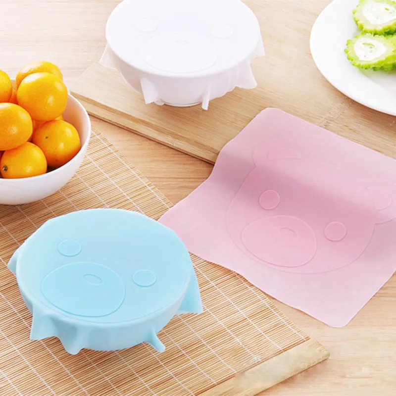 

Reusable cling film cute kitchen fresh bowl cover magic dish cover microwave cover couvercle silicone alimentaire 1pc