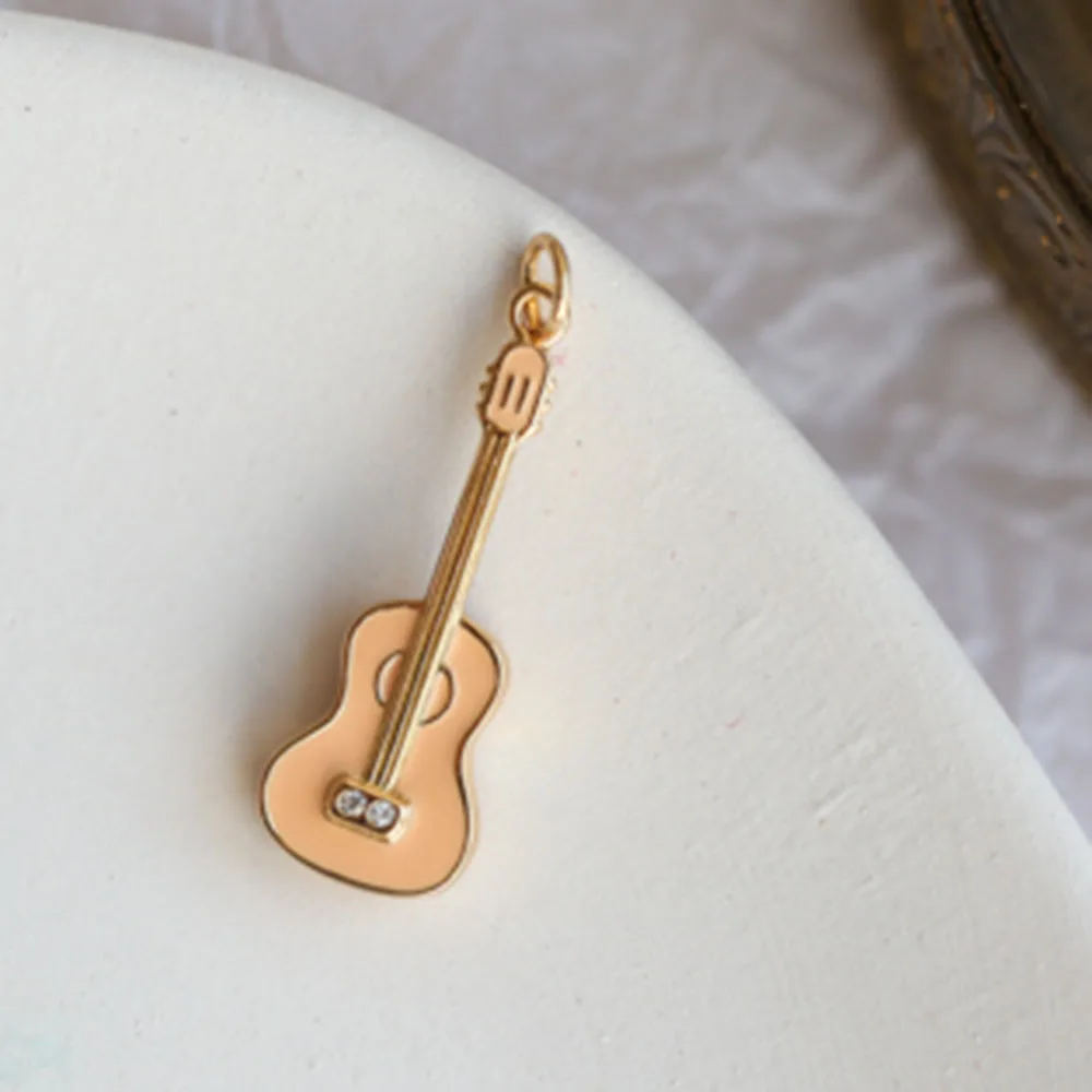 925 Серебро Золото Эмаль stradivarius ожерелье для женщин музыкальный инструмент подвесной Huqin Гитары пианино Скрипки барабан арфа лютня