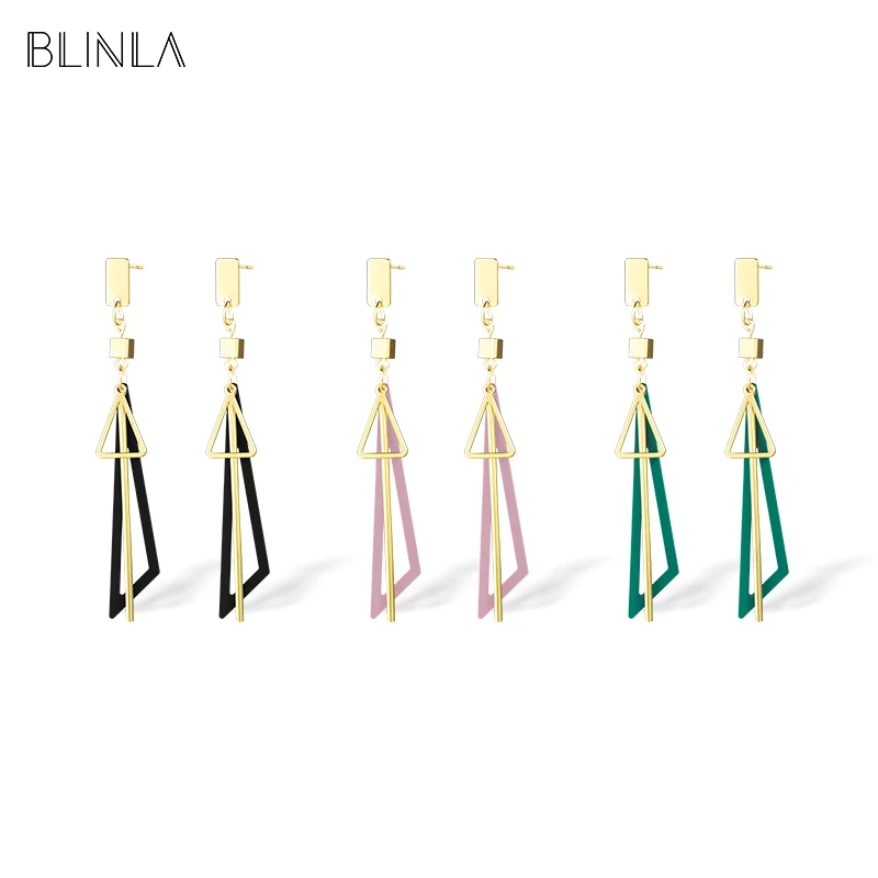 Женские Висячие серьги-подвески BLINLA золотистые серьги геометрической формы