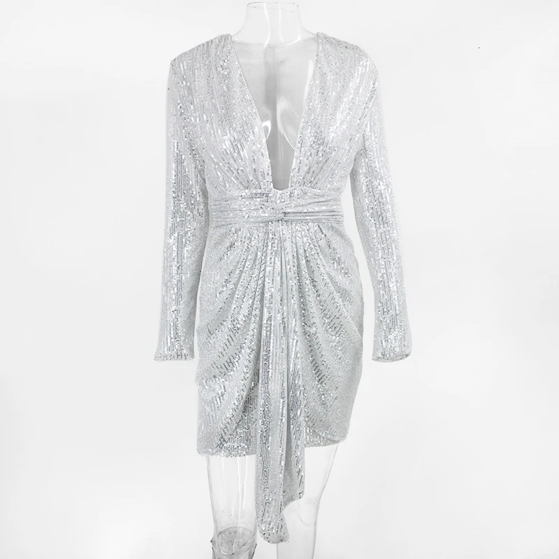 Fuedage весеннее Клубное вечернее платье с блестками женские блестящие облегающие