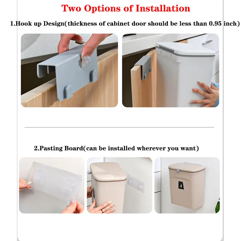 79l wall mounted trash can with lid waste bin kitchen cabinet door hanging trash bin garbage car recycle dustbin rubbish can free global shipping