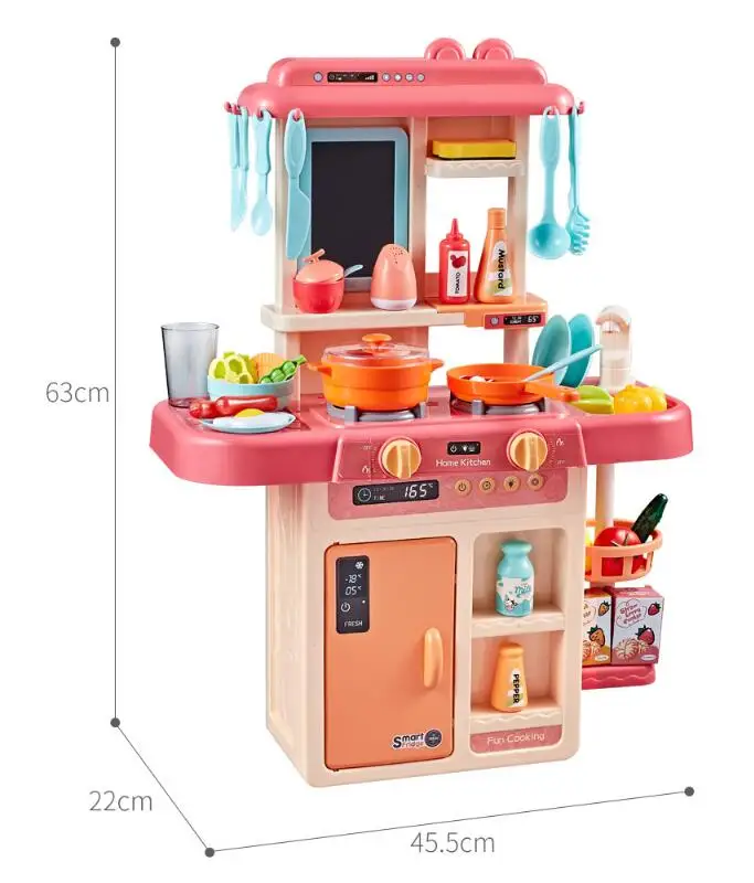 Моделирование cocina infantil звук и свет спрей для воды набор игрушечной посуды стол для приготовления пищи игровой дом кухонная плита пластиковая пищевая игрушка
