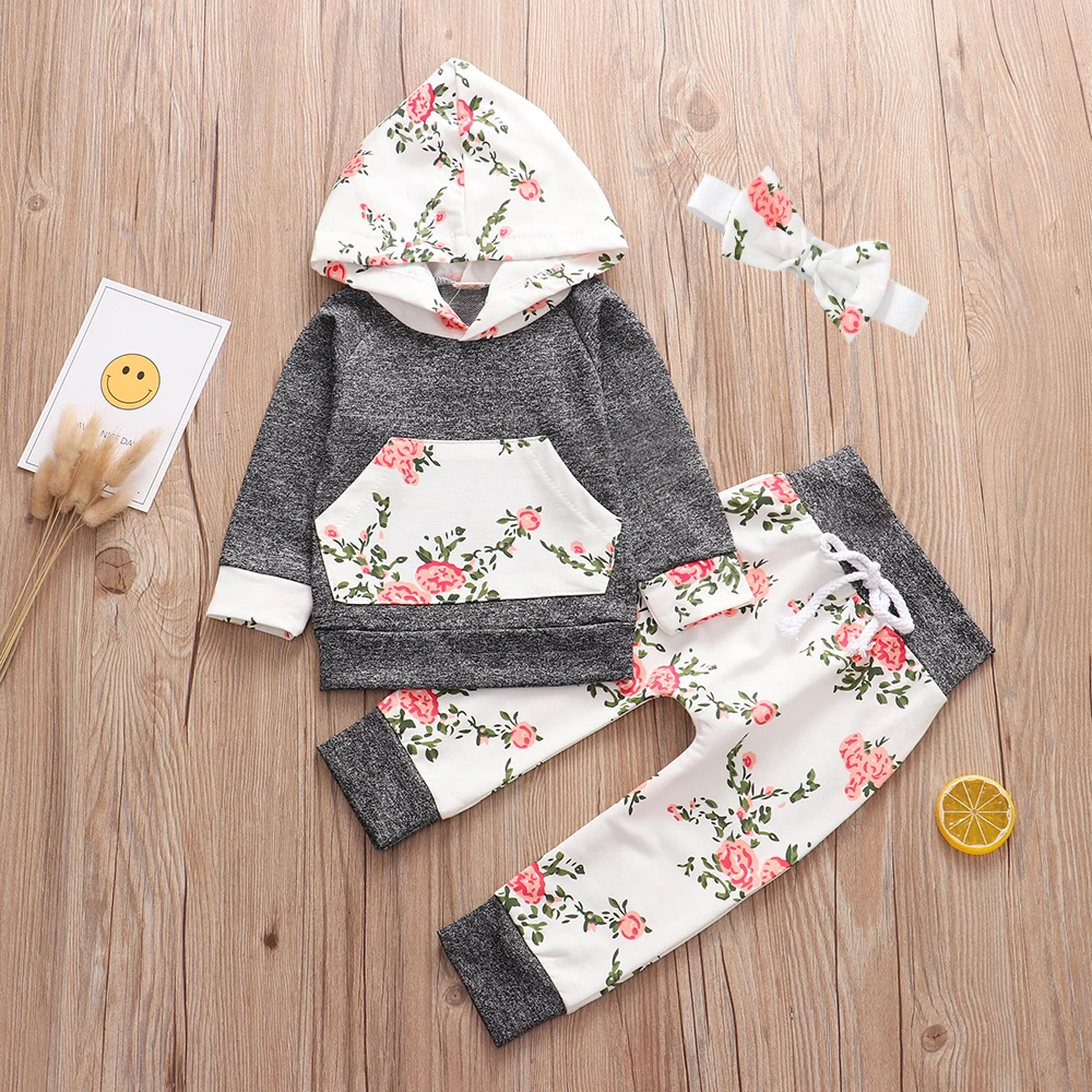 Цветочный наряд для маленьких девочек комплект из 3 предметов спортивный костюм