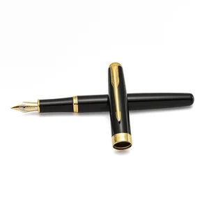 Ручка перьевая Baoer Elite, золотая ручка-зажим со стрелкой, Металлический Стальной полированный корпус, средний наконечник, фоторучка для школьника F298