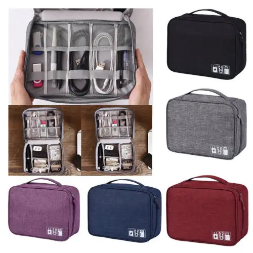 Органайзер для кабелей и электронных аксессуаров Дорожный чехол с USB зарядным