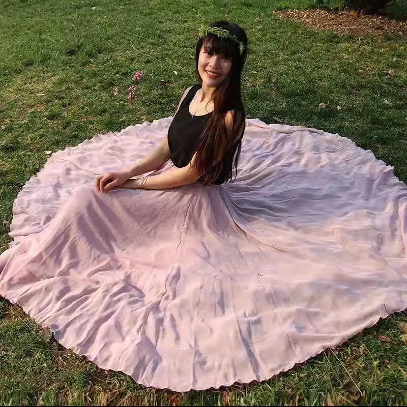 Женская трехслойная кружевная юбка макси Тюлевая с эластичной талией Бальные