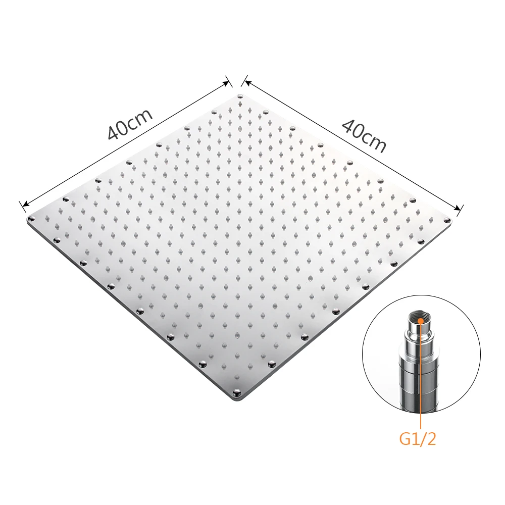 Смеситель для душа из нержавеющей стали квадратная насадка 16 дюймов 40 х40 см не