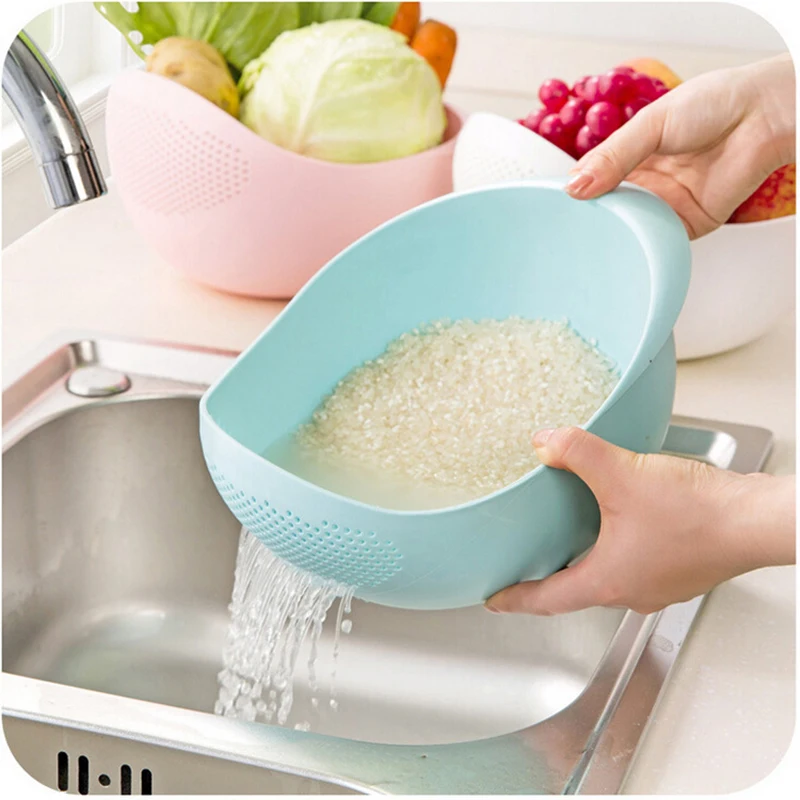 Rice Cleaner Basket Wash Serve Colander Strainer Basin Washbasin Fruit Vegetable Tools Cooking Kitchen Helper | Дом и сад