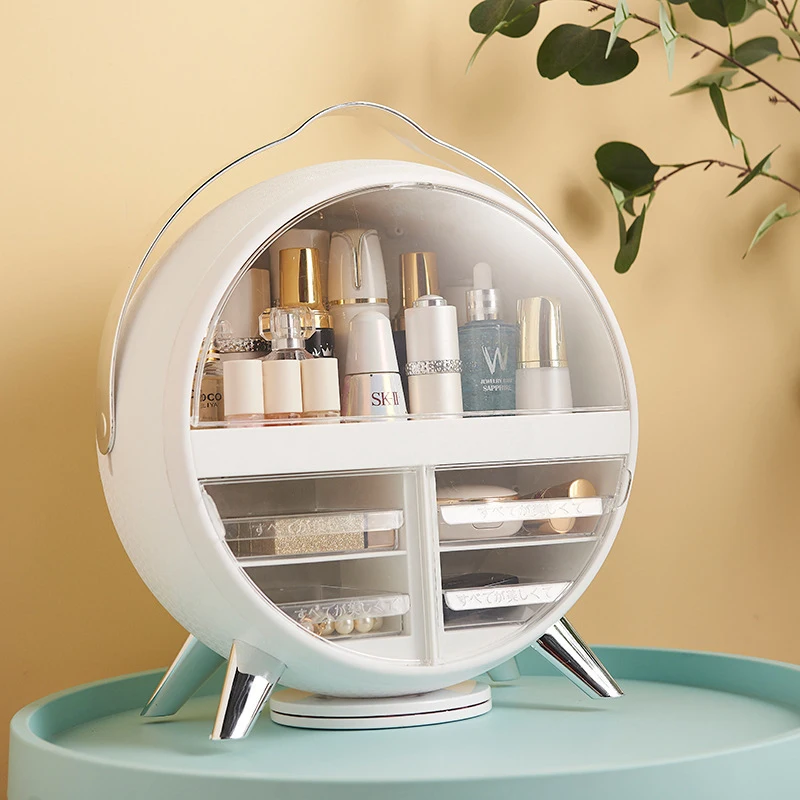 Новый органайзер для макияжа пылезащитный косметического зеркала вращающаяся