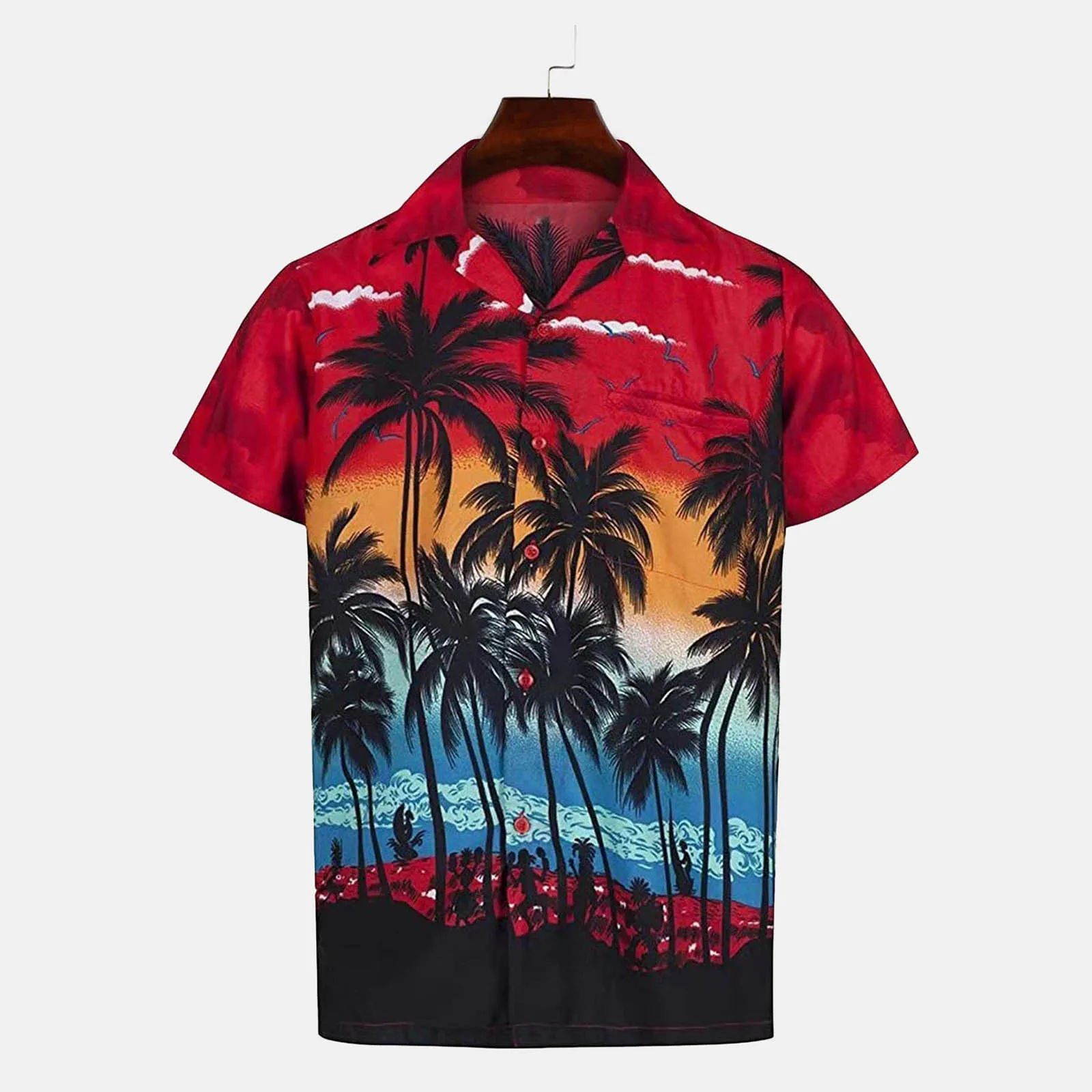 Гавайская рубашка мужская с принтом модная повседневная Пляжная быстросохнущая