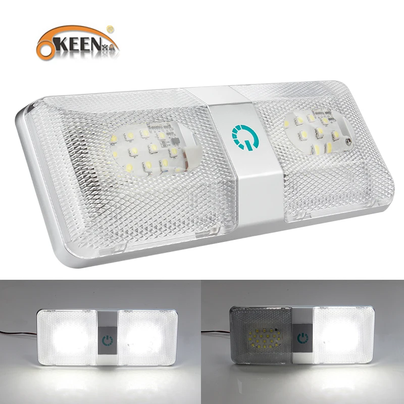 

OKEEN автомобиля 12V светодиодный потолочный купол лампа Регулируемый Яркость интерьер крыши белый лампа светильник индукции сенсорный Точеч...