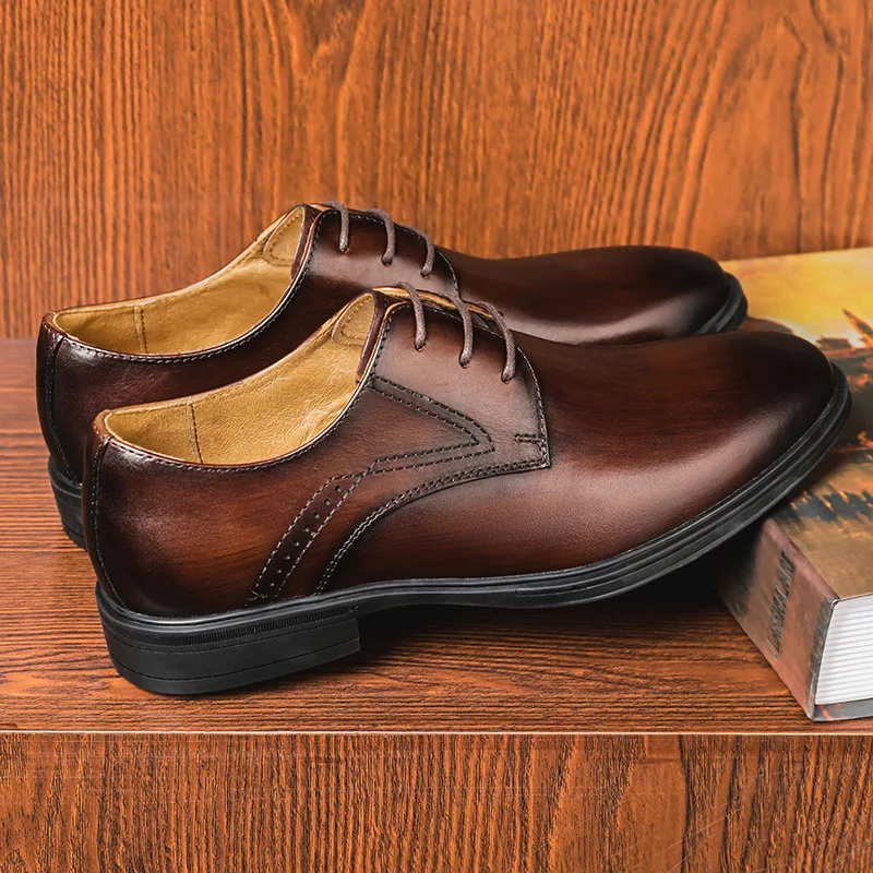 

Новая модная формальная мужская кожаная обувь из натуральной кожи Удобная износостойкая Мужская обувь свадебные туфли