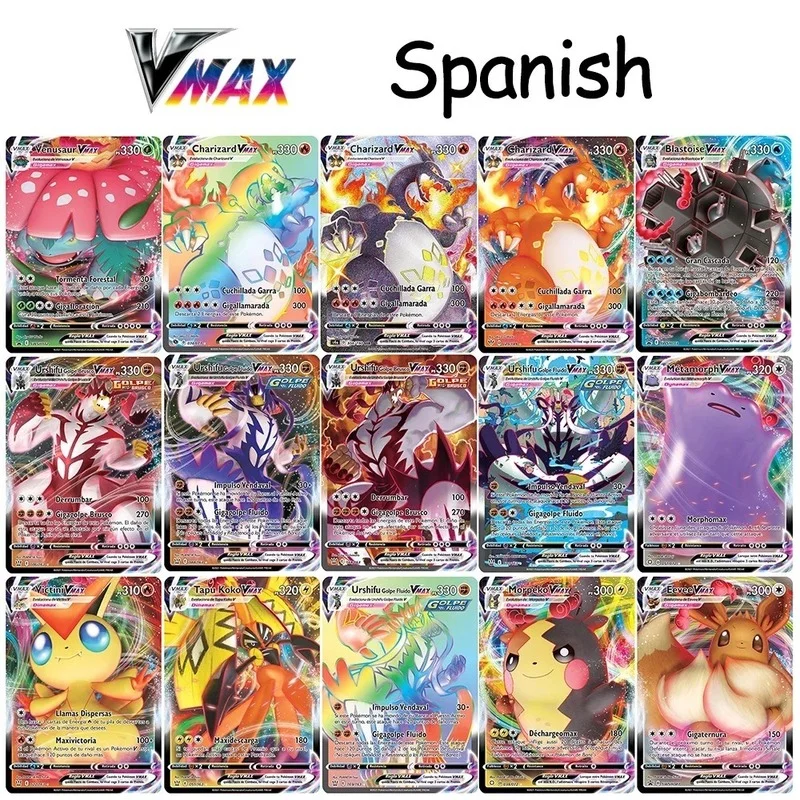 Карты Pokemon в испанском французском английском GX VMAX Trainer Energy голографические