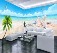 xuesu customized 3d wallpaper beautiful seascape theme space whole house background wall 8d waterproof wall covering