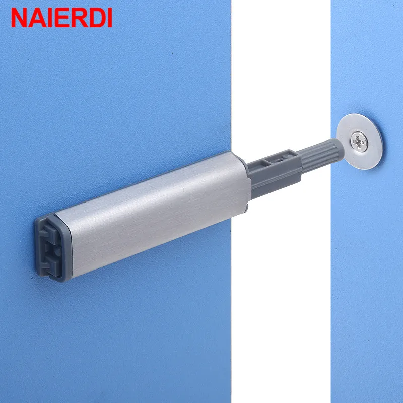 10PCS NAIERDI Door Stopper Cabinet Catches Stainless Steel Push to Open Touch Damper Buffer Soft Quiet Closer Furniture Hardware