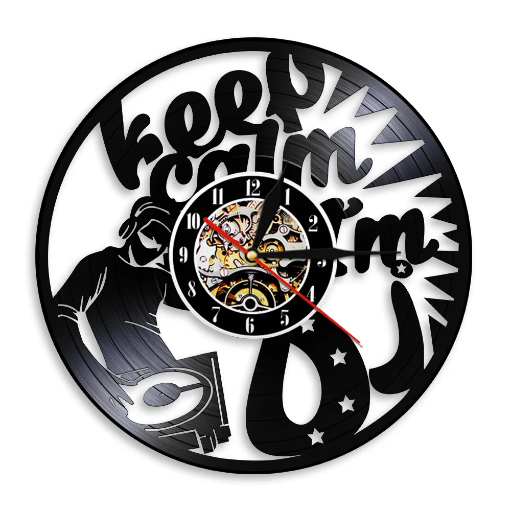 Настенные часы с эффектом тени и надписью Keep Calm I'm DJ|digital wall|clock antiquewall clock |