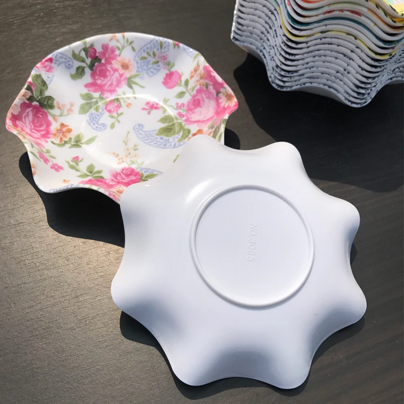 

16-26cm Flower Shape Fruit Bowl Japanese Candy Plate Trinket Dish Salad Bowl Serving Trays Decorative Luxury Snack Plates
