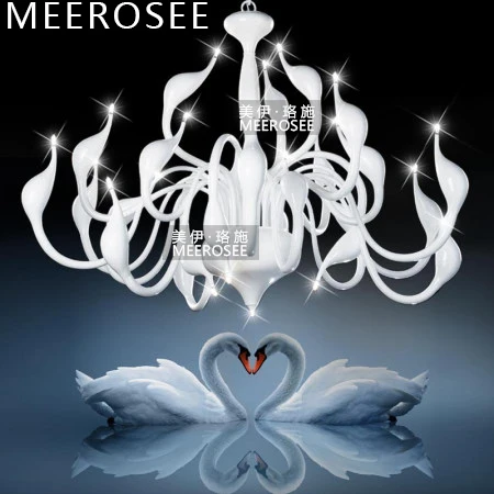 Современный белый лебедь люстра светильник чёрного цвета G4 Романтический