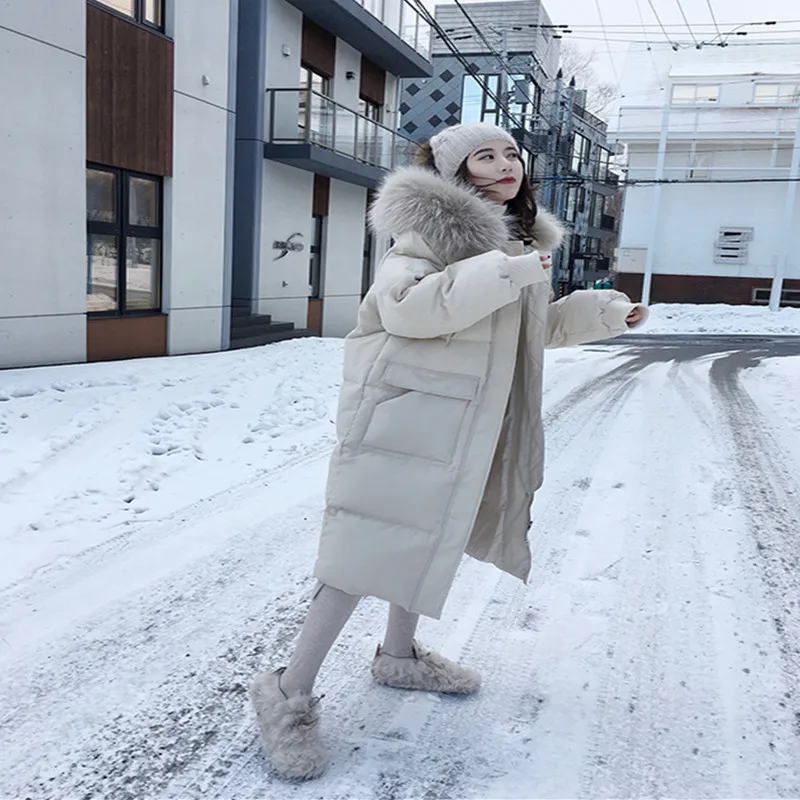 Модное зимнее пальто женские куртки Толстые Пуховые парки Длинные хлопковые с