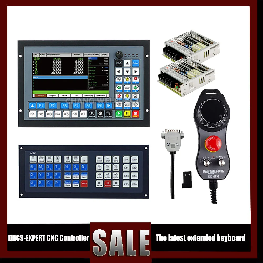 Cnc Controller Ddcs-expert3/4/5 Axis Supports Automatic Tool Change/atc + Extended Keyboard 6 Axis Emergency Stop Mpg75w24vdc