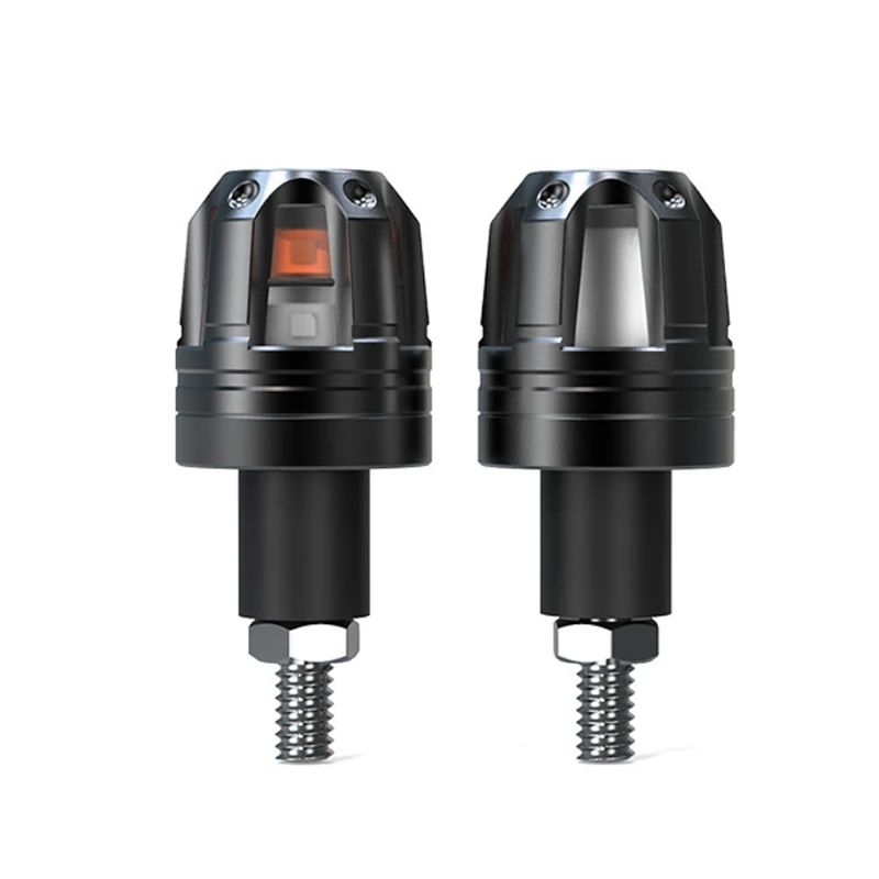 

2 Pcs Motorcycle Handlebar Grip Bar End Plugs with LED Lights Expanding Locking Caps Durable Motorbike Riding Repair