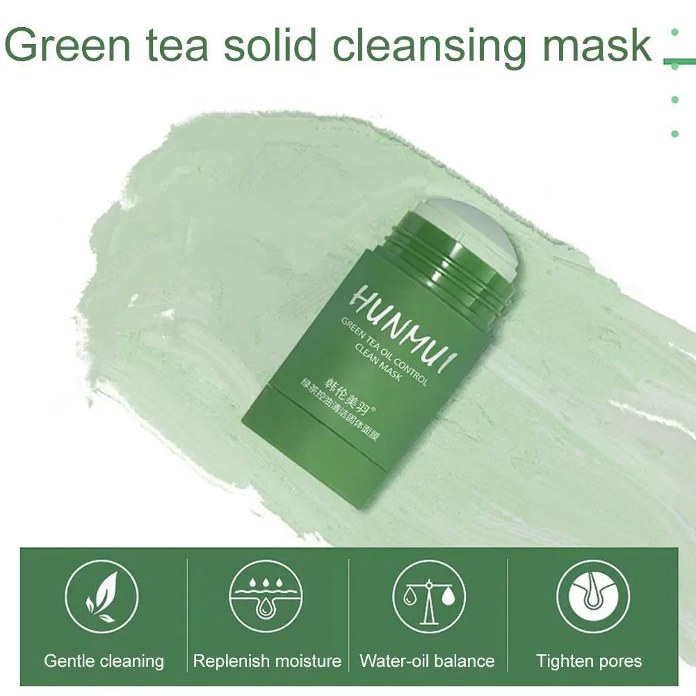

Green Tea Cleansing Mask Purifying Clay Stick Mask Oil Eggplant Purifying Clay Stick Control Anti-Acne Mud Cream Beauty F