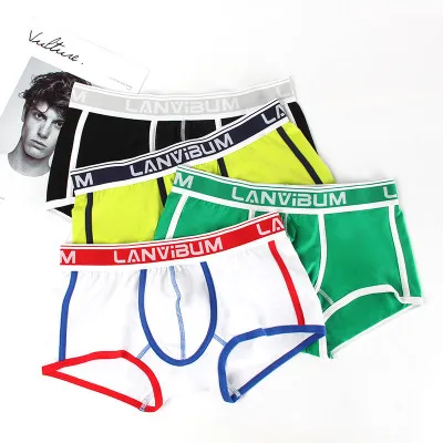 Трусы-боксеры LANVIBUM мужские однотонные из лайкры | Мужская одежда