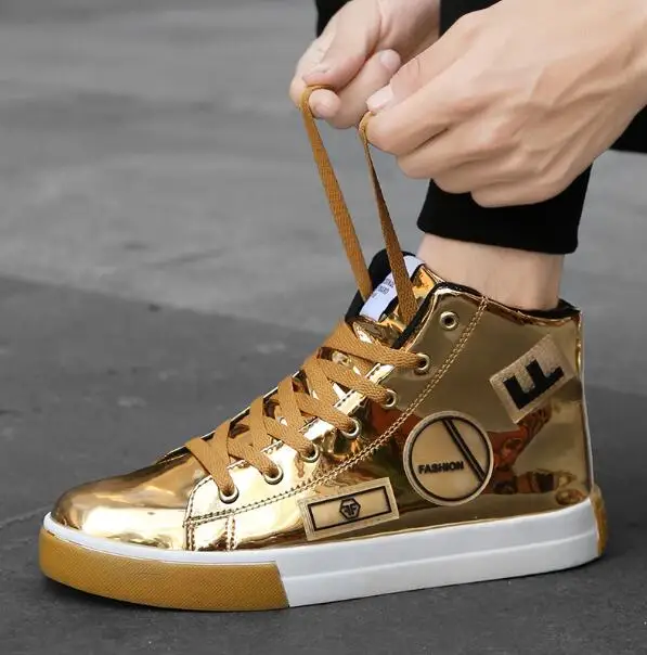 Мужская обувь для скейтборда из искусственной кожи с высоким верхом роскошная