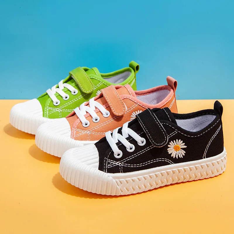 

Зеленые, черные, розовые Детские парусиновые туфли для мальчиков и девочек, кроссовки, обувь для студентов, Детская Спортивная повседневная...