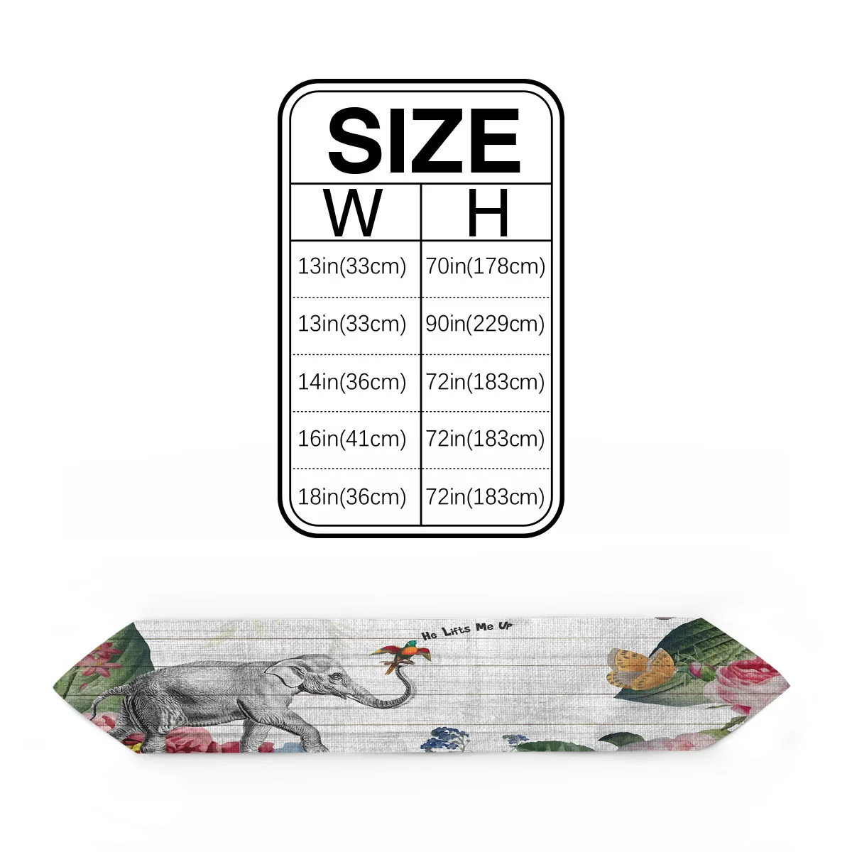 Настольная дорожка с изображением слона цветов бабочек птиц | Дом и сад