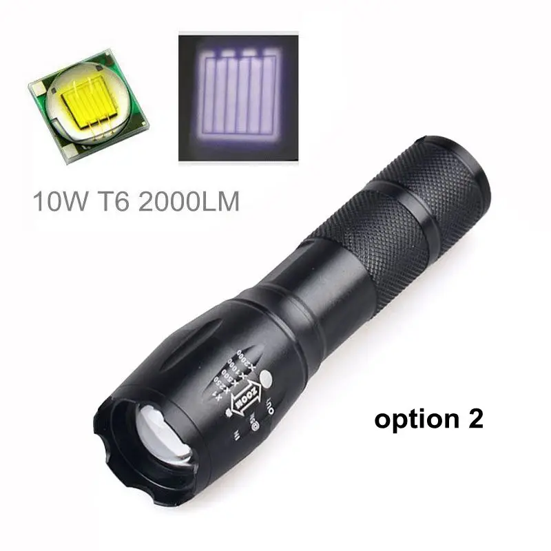 only flashlight Рекламная Горячая CREE T6 светодиодный тактический фонарик+ Q5 мини Lanterna масштабируемый фонарь - Испускаемый цвет: only flashlight